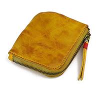 Wallet,Literary Retro Wallet Hand-Painted Old-Fashioned Washed Mini Coin Purse Coin Clip (A 10 * 8 * 6 * 2cm)