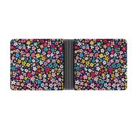 Wallet, Little Flowers And Hearts Printed Leather Money Clip Mens Wallet,Extra Capacity Slim Bifold Wallet,Security Wallet,Thin & Stylish, Gift For Men, Little Flowers and Hearts, One Size