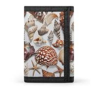 Wallet Minimalist Trifold Various Shell Images Printed Wallet Card Holder Gift Coin Purse Passport Wallet for Men Women, style, One Size, Casual
