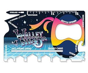 Wallet Ninja Limited Edition: RETRO - 18 in 1 Credit Card Sized Multitool (TSA Airplane Approved)