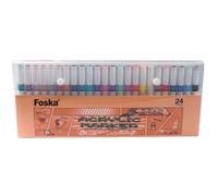 Wallet Of 24 Assorted Colour Acrylic Marker Pens