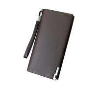 Wallet Organizer Zipper Pu Leather Long Large Capacity Men's Coffee
