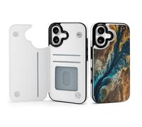 Wallet Phone Case for iPhone 17/Pro Max/Pro/Air with Credit Card Holder,Complex Landscapeprinted Personalised Slim TPU Leather Flip Case Compatible with iPhone 17 Series