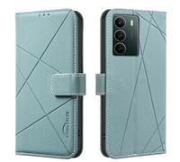 Wallet phone case for Realme C71 4G, RFID anti-theft wallet, pressed edge leather case flip cover stand Green