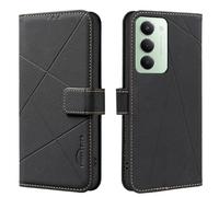 Wallet phone case for Xiaomi 15, RFID anti-theft wallet, pressed edge leather case flip cover stand Black