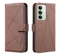 Wallet phone case for Xiaomi 15, RFID anti-theft wallet, pressed edge leather case flip cover stand Brown
