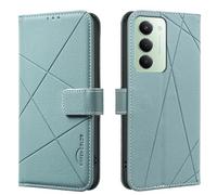Wallet phone case for Xiaomi 15, RFID anti-theft wallet, pressed edge leather case flip cover stand Green