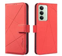 Wallet phone case for Xiaomi 15, RFID anti-theft wallet, pressed edge leather case flip cover stand Red