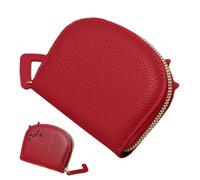 Wallet Pouch - 6 Inch PU Leather Coin Purse Zipper Card Holder Portable Credit Card Organizer | Cute Compact Wallets for Girls Women Travel, US, Wine Red, Se référer à la description, Refer to