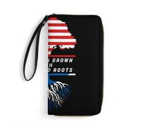 Wallet Pouch America Grown with Scotland Roots Handbags Card Case Women Card Case Cute Leather Purse for Mother, Friend, Evening Party