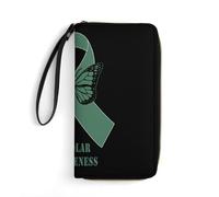 Wallet Pouch Bipolar Awareness Handbags RFID Blocking Women Card Case Artistic Leather Purse for Evening Party, Kids, Mother