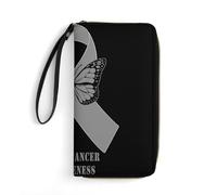 Wallet Pouch Brain Cancer Awareness Women's Wallets Card Case Leather Wallet Soft Women Card Case for Evening Party, Women, Kids
