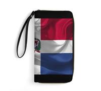Wallet Pouch Dominican Republic Flag Handbags Retro Style Women's Wallets Artistic Genuine Leather Wallets for Women, Girls, Girlfriend