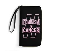 Wallet Pouch Feminism is Cancer Handbags Artistic Leather Wallet with Zipper Pocket Women's Wallets for Unisex, Evening Party, Girls