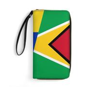 Wallet Pouch Half Venezuela Half Guyana Flag Women's Wallets Vintage Leather Wallet Microfiber Genuine Leather Wallets for Girls, Kids, Mother