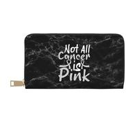 Wallet Pouch Not All Cancer is Pink Parkinson's Clutch Wallet Card Case Genuine Leather Wallets Cute Leather Purse for Teens, Teacher, Evening Party