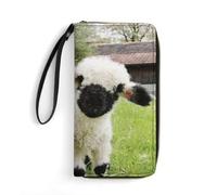 Wallet Pouch Scotland Black Sheep Clutch Wallet Artistic Leather Purse Retro Style Women Card Case for Teacher, Evening Party, Daughter