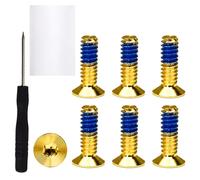 Wallet Replacement Screws and Screwdriver Kit Compatible with Ridge Wallet, Anti-Loosening Screws with Pre-applied Threadlocker, T5 Torx Driver, DIY Anti-Scratch Stickers (7-PC * Gold)
