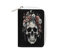 Wallet, Skull in Darkness Printed Wallet,large Capacity Travel Wallet,women Travel Wallet,adult Wallet, White, 16x11.5cm, Modern