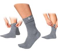 Wallet Sleeve Wallet Socks - Anti Pickpockets Crew Socks for Women and Men w/Genius Hidden Zipper Pockets for Travel, Running, Grey, 9-12