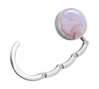 Wallet Table Hook - Round Folding Wallet Hanger for Table,Wallet Holder Hook,Bag Hooks for Tables,Desk Hook Table Tops,Bag Hanger Women and Girls, Round marble glue pink, verwijzen naar de