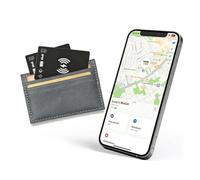 Wallet Tracker Card Rechargeable Smart Air Tracking Card Tag, Works with Apple Find My APP (iOS Only), Wireless Charge, IP68 Waterproof, for Keys, Luggage, Passports, Backpacks, 2 Pack
