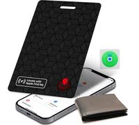 Wallet Tracker Card, Thin Wallet Finder Works with Apple Find My (iOS Only), Bluetooth Item Locator IP68 Waterproof Smart Card Tracker for Wallet, Luggage, Passports, Bag, Suitcases