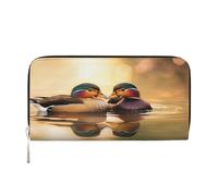 Wallet Wallet Money Clip Stylish For Mens Women Handbags, Pu Leather, Multiple Compartments, Ideal For Cash And Cards Mandarin ducks playing in the water, Black, One Size