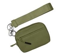 Wallet with Keychain - Waterproof Nylon Credit Card Holder Wallet 15x9x2cm with Key Ring and Hand Strap, Compact Card Holder for Security Protection, Small Portable Wallet, verde, Consulte la