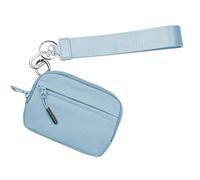 Wallet with Lanyard - Credit Card and Cash Compartment, Compact Coin Organiser | Lightweight Multipurpose Holder for Use for Coins, Notes, Keys, Earphones, Small Accessories, Travel, School, Blue, see
