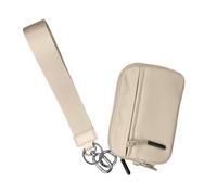 Wallet with Lanyard - Credit Card and Cash Compartment, Compact Coin Organiser | Lightweight Multipurpose Holder for Use for Coins, Notes, Keys, Earphones, Small Accessories, Travel, School, khaki