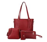 Wallet with Money Clip 2019 Messenger Handbag Purse Fashion Four Piece Shoulder Bag Two Purses Women, red, standard size