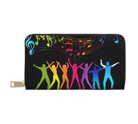 Wallet Women Large Capacity, Ladies Clutch Purse with Zipper, Long Wallet Cards Cell Phone Cash Holder Organizer Summer Summer Wallet Gifts for Her -Dance With Music, Dance With Music, One Size,