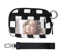 Wallet - Women's Wallet, Handbag & Bracelet In | Small Zipper Clutch With Card & ID Compartment | Waterproof Breathable Polyester - For Travel, Outdoor, Shop, Black and White, Se référer au