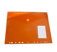 Wallets A4 2pcsColorful A4 Transparent File Folders Wallets Document Files with Holes for Ring Binder Folder Envelope Bags(Orange)