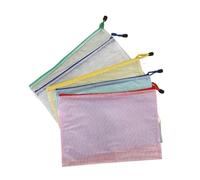 Wallets A4 5PCS A4 A5 A6 Zip File Folders Stationery Storage Folder Mesh Zipper Pouch Document Bag(A5)