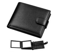 Wallets for Mens Black, Leather Wallet for Men with Coin Pocket, Mens Wallets Leather Tri Fold Design, Multi-Functional Leather Wallet with ID Windows Card Slots and Dual Banknote Compartments