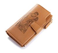 Wallets for Women Custom Engraved Wallet with Photo, RFID Zippered Ladies Wallet with Long Coin Purse Christmas Purse Family Friend (#1Lemon Yellow)