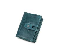 Wallets for Women Genuine Leather Short Bifold Fashion Women's Purses Card Holders Coin Purse Female Bags Women Wallet (Peacock Blue 1PCS)