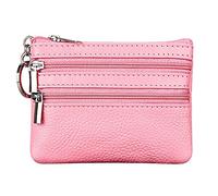 Wallets Holder Women's Bags Zipper Change Wallet Case Small Key Wallet plus Wallet Case for Men 3 Cards (Pink, One Size)