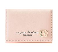 Wallets Women's Fashion Student Tri Fold Short Clip Wallet Wallets Men with Zip, pink, standard size