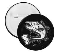 Walleye Fish Cartoon Buttons Pin Badges Tinplate Lapel Pins Crafts for Shirts Clothes Bag Accessory 5PCS