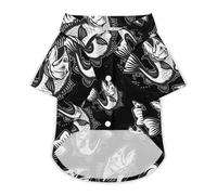 Walleye Fish Cartoon Hawaii Shirt Print Dog Clothes T-Shirt Beach for Puppy Cat S