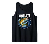Walleye Fishing Action Catch Artwork Tank Top