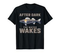 Walleye Fishing After Dark The Water Wakes Night Angler Value Graphic T-Shirt