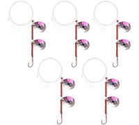 Walleye Spinner Rig,5 Pack Fishing Lure Rig Crawler Harness Spinner Walleye Rig Kit Live Bait Rig with Colorado Blade Octopus Hooks for Walleye Trout Salmon Saltwater Freshwater THL