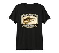 Walleye Whisperer Up North Fishing Badge Graphic Premium T-Shirt