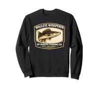 Walleye Whisperer Up North Fishing Badge Graphic Sweatshirt