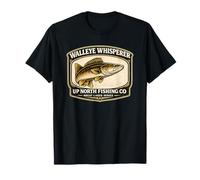 Walleye Whisperer Up North Fishing Badge Graphic T-Shirt