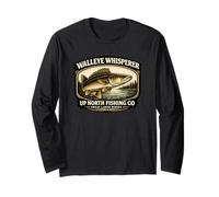 Walleye Whisperer Vintage Great Lakes Fishing Graphic Long Sleeve T-Shirt